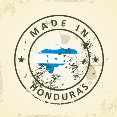Harita Honduras bayrakla damga
