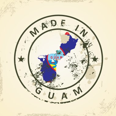 Guam harita bayrağı ile pul