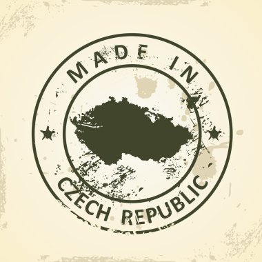 Çek Cumhuriyeti haritası ile pul