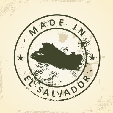 El Salvador Haritası ile pul