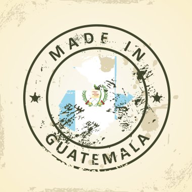 Guatemala Haritası bayrağı ile pul