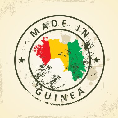 Gine Haritası bayrağı ile pul