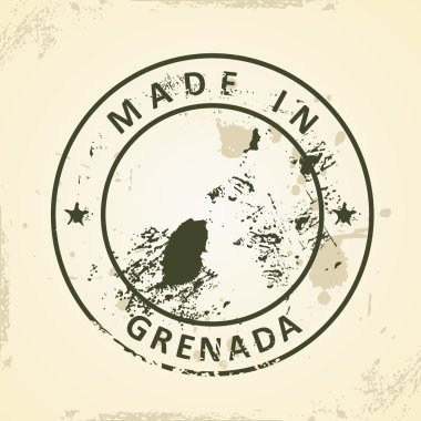Grenada Haritası ile pul