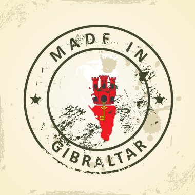 Gibraltar harita bayrağı ile pul