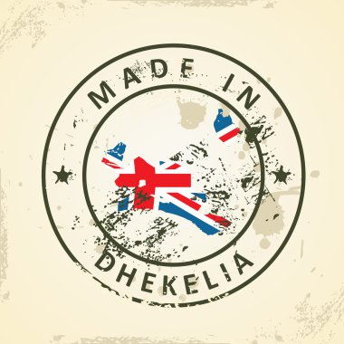 Dhekelia harita bayrağı ile pul