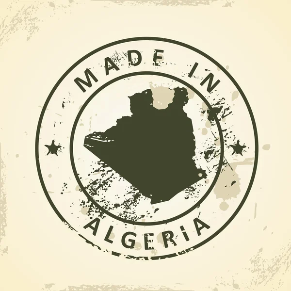 阿尔及利亚地图一枚邮票 — 图库矢量图片