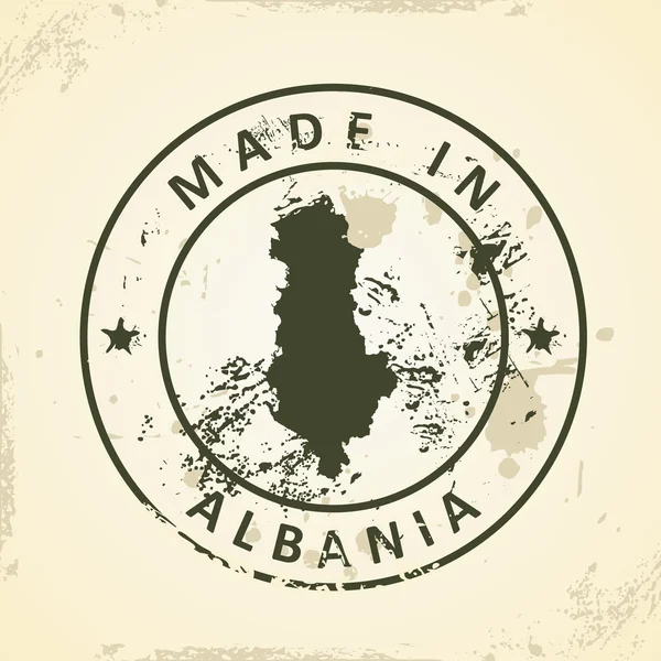 Carimbo com mapa de Albânia — Vetor de Stock