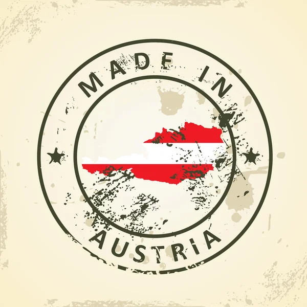 Sello con Mapa de Austria — Vector de stock