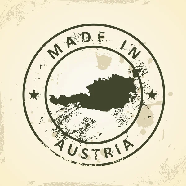 Sello con el mapa de Austria — Vector de stock