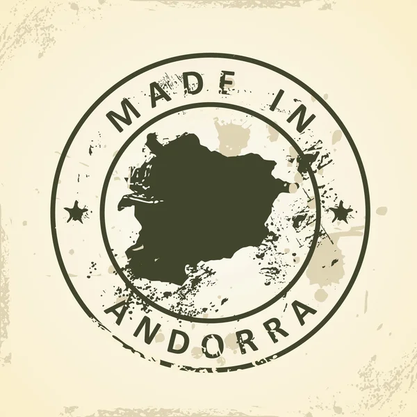 Carimbo com mapa de Andorra — Vetor de Stock
