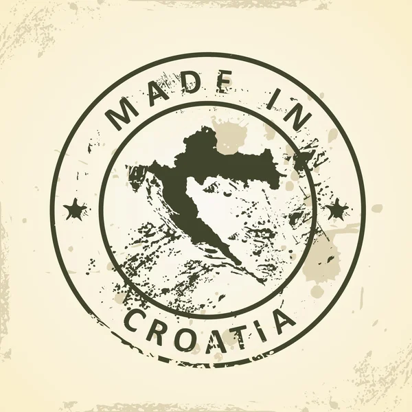 Carimbo com mapa de Croácia — Vetor de Stock