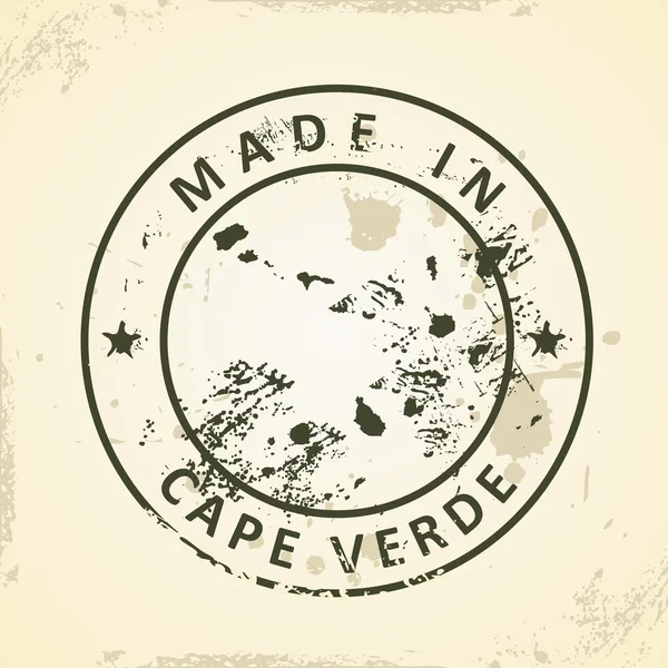 Timbre avec la carte de Cap Vert — Image vectorielle