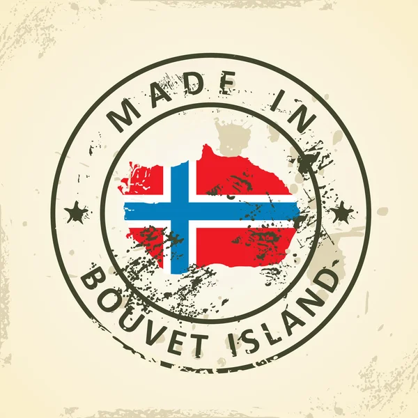 Selo com mapa Bandeira de Bouvet Island — Vetor de Stock