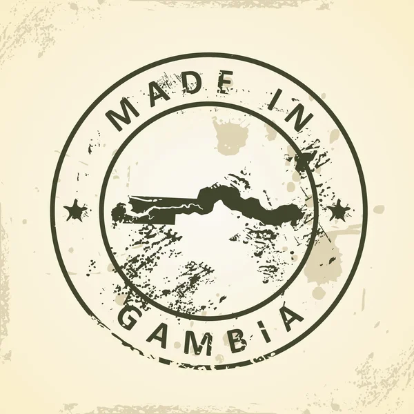 Selo com mapa de Gâmbia — Vetor de Stock