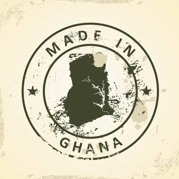 Selo com mapa de Gana — Vetor de Stock