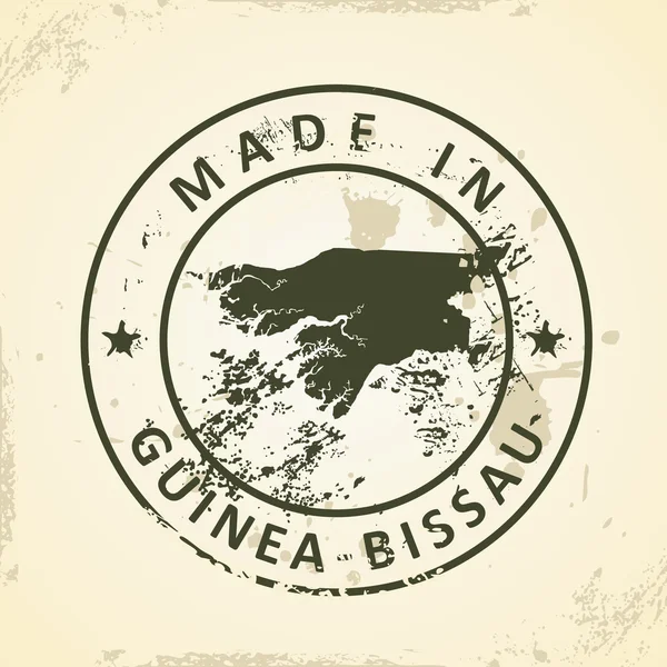 Selo com mapa de Guiné-Bissau — Vetor de Stock