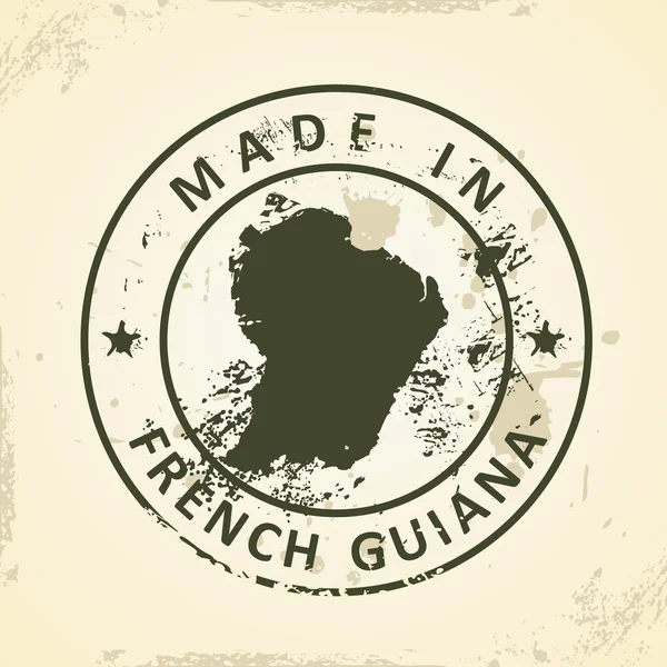Selo com mapa de Guiana Francesa — Vetor de Stock