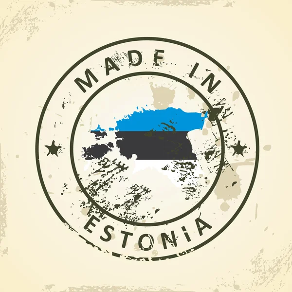 Carimbo com a bandeira do mapa de Estónia — Vetor de Stock
