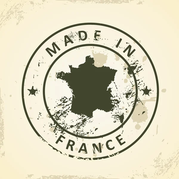 Sello con mapa de Francia — Vector de stock