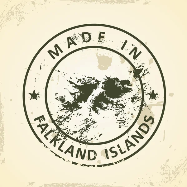 Carimbo com mapa de Ilhas Malvinas — Vetor de Stock