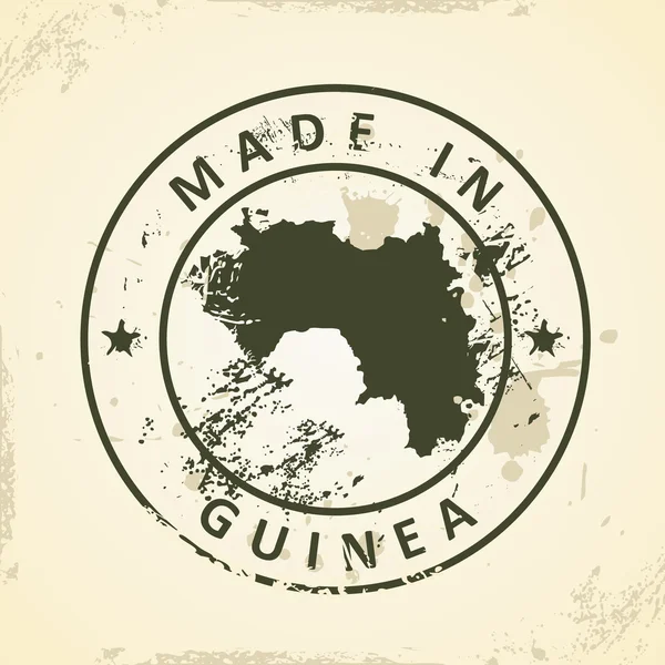 Stempel met kaart van Guinee — Stockvector