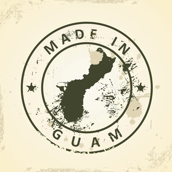 Carimbo com mapa de Guam — Vetor de Stock