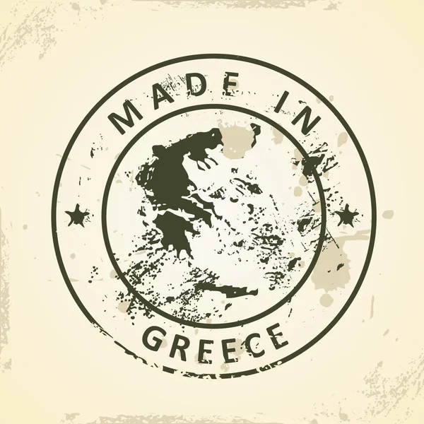 Timbre avec la carte de La Grèce — Image vectorielle