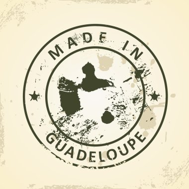 Guadeloupe Haritası ile pul