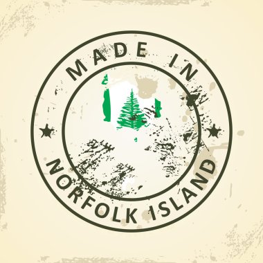 Norfolk Adası Haritası bayrağı ile pul