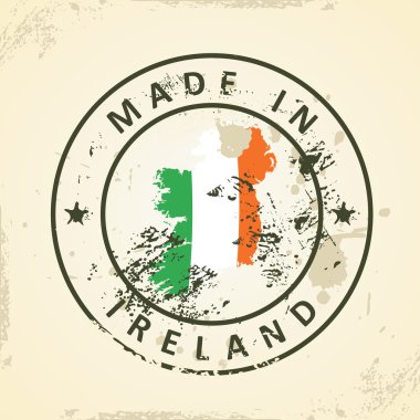 İrlanda bayrağı harita ile pul