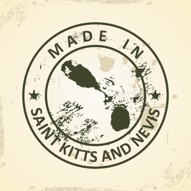 Saint Kitts ve Nevis, Fiji Haritası ile pul