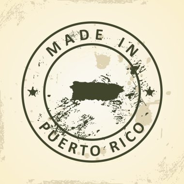 Porto Riko Haritası ile pul