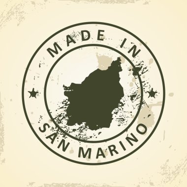 San Marino Haritası ile pul