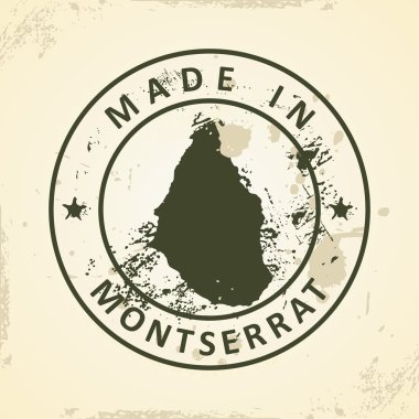 Montserrat Haritası ile pul