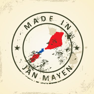 Jan Mayen harita bayrağı ile pul