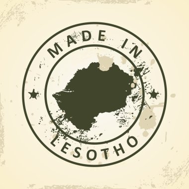 Lesoto Haritası ile pul