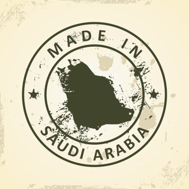 Suudi Arabistan Haritası ile pul