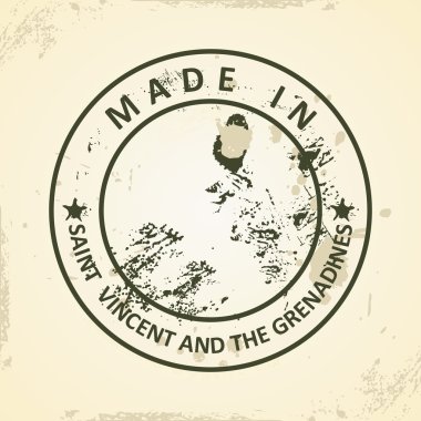 Saint Vincent ve Grenadinler Haritası ile pul