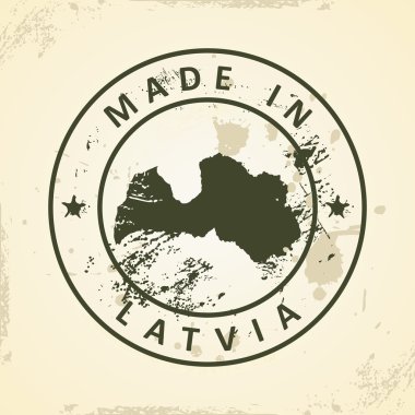 Letonya Haritası ile pul