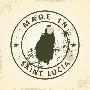 Saint Lucia Haritası ile pul