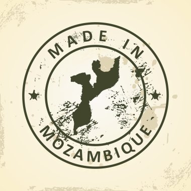 Mozambik Haritası ile pul