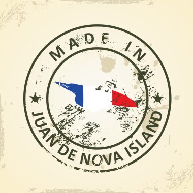 Juan de Nova adasının göster bayrağı ile pul