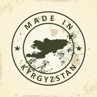 Kırgızistan Haritası ile pul