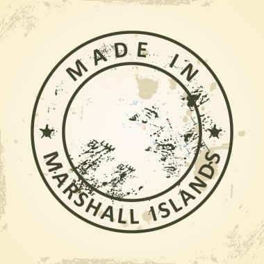 Marshall Adaları harita bayrağı ile pul