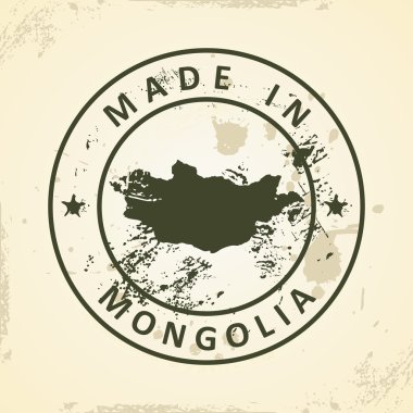 Moğolistan Haritası ile pul