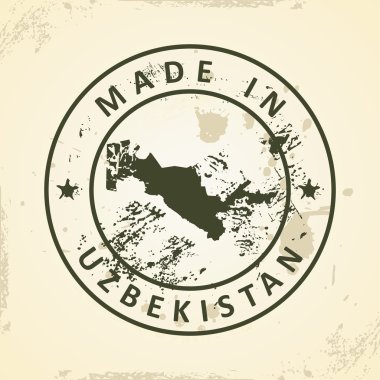 Özbekistan haritası ile pul