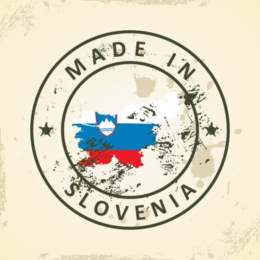 Slovenya harita bayrağı ile pul