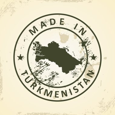 Türkmenistan Haritası ile pul