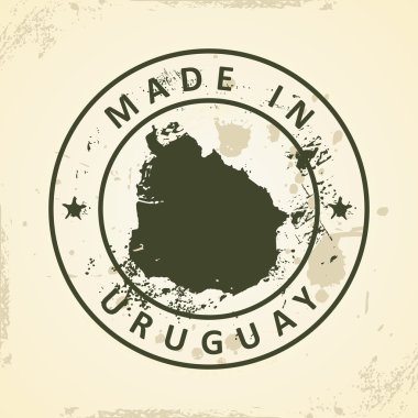Uruguay Haritası ile pul