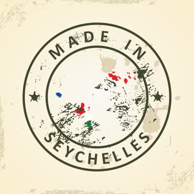 Seyşeller harita bayrağı ile pul